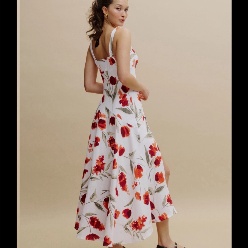 REFORMATION BEKKI LINEN DRESS - Picture 3 of 16